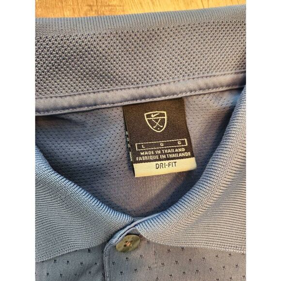 Nike Mens Large Polo shirt Rendentions Golf Logo blue breathable performance - Picture 3 of 9